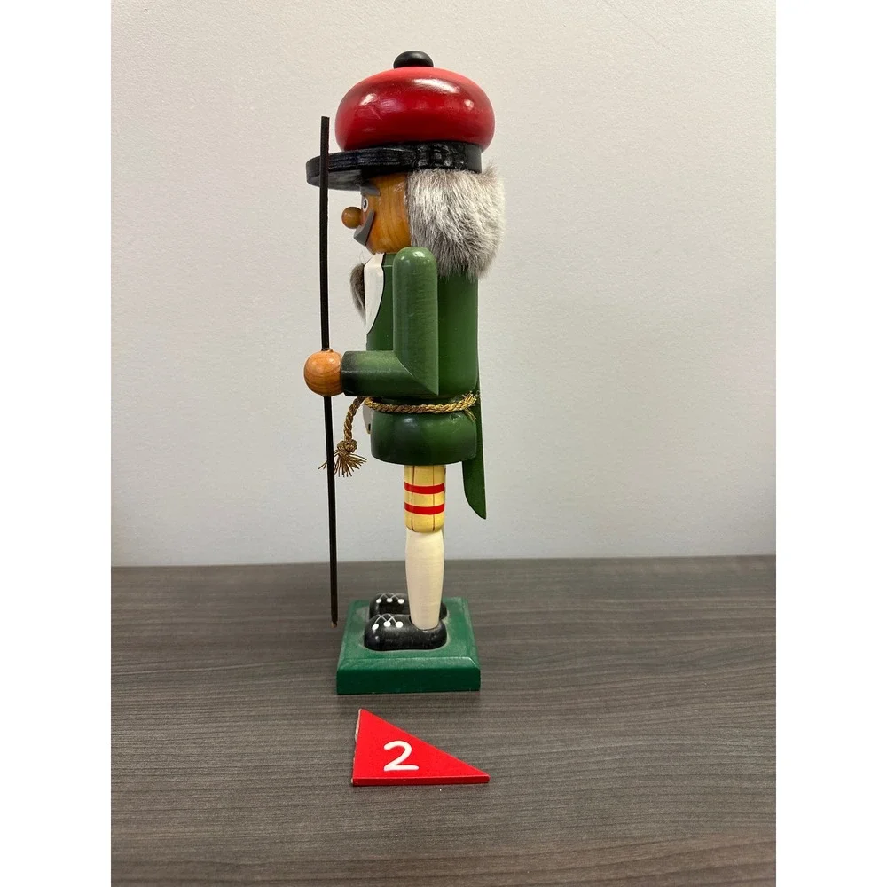 Vintage Wooden Golf Nutcracker Set Green Jacket Plaid Golfer 19th Hole 14 Inch